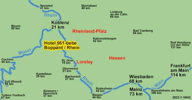 Urlaub ber Ostern in Boppard am Rhein, Osterkurzreise im Rheintal, inmitten vom UNESCO-Weltkulturerbe Mittelrhein