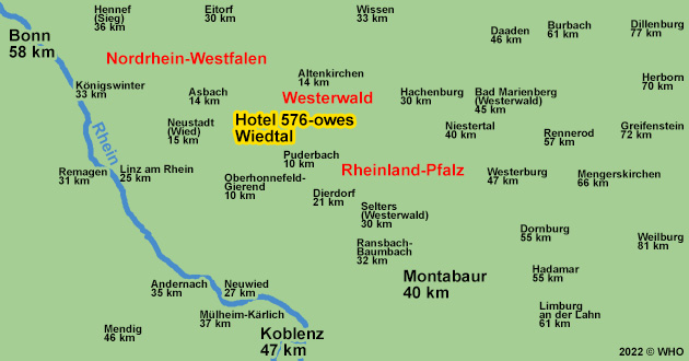 Urlaub ber Ostern im Westerwald RLP. Kurzurlaub in Oberlahr, zwischen Altenkirchen, Neuwied, Hamm (Sieg), Siegburg, Knigswinter am Rhein und Bonn.