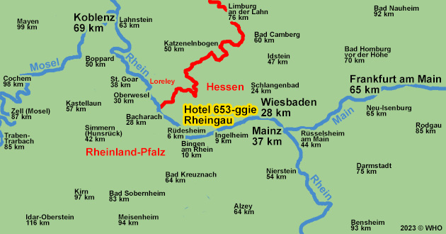 Urlaub ber Ostern Hotel im Rheingau Kurzurlaub in den Osterferien im Waldhotel zwischen Geisenheim am Rhein, Rdesheim, Schloss Johannisberg, Eberbach und Wiesbaden in Hessen.