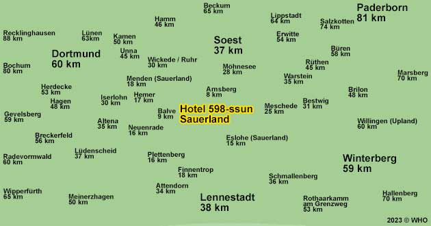 Urlaub ber Ostern im Sauerland, Osterurlaub in Nordrhein-Westfalen zwischen Arnsberg, Eslohe, Iserlohn, Hage, Wintersportort Winterberg, Wintersportort Willingen und Dortmund. 